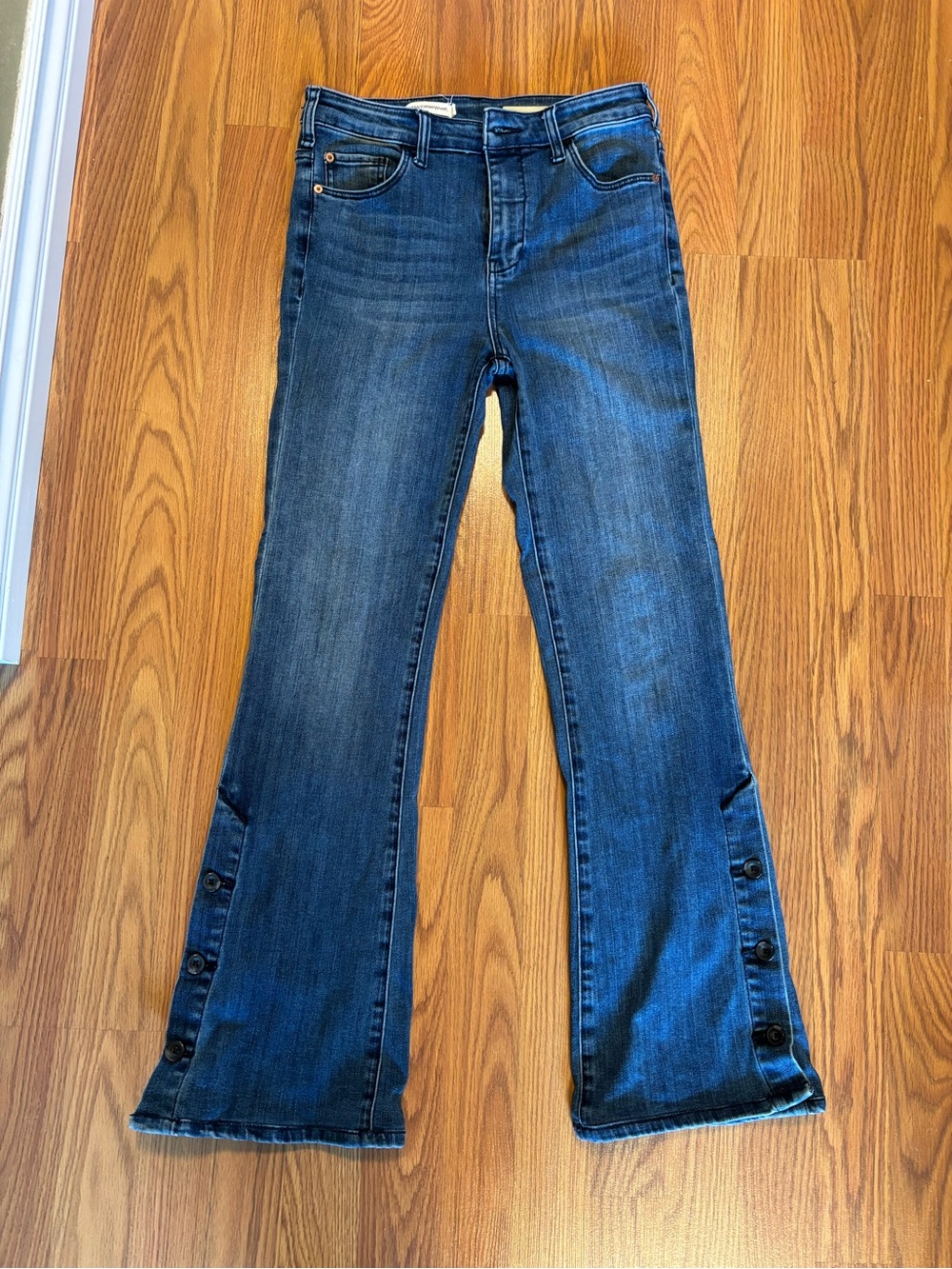 Pilcro Dark Blue High Rise Bootcut Flare Jeans